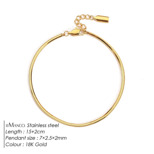 Emanco™ Gold Snake Chain Bracelet – Bold Simplicity for the Modern Man